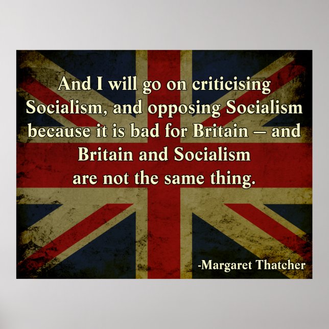 Poster Margaret Thatcher Anti-socialisme (Devant)