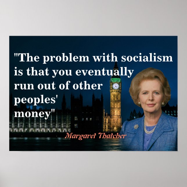 Poster Margaret Thatcher Citation sur l'affiche du social (Devant)
