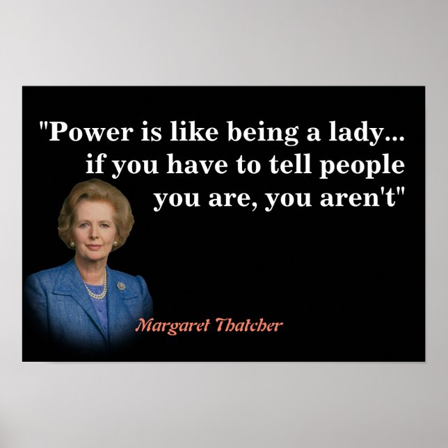 Poster Margaret Thatcher Citation Sur Le Pouvoir (Devant)