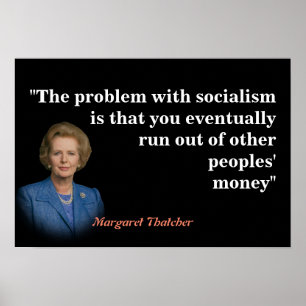 Poster Margaret Thatcher Citation sur le socialisme