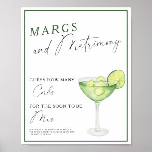 Poster Margarita Aquarelle Enterrement de vie de jeune fi