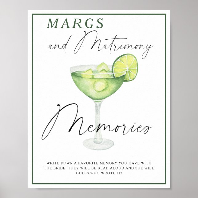 Poster Margarita Douche nuptiale Souvenirs avec la mariée (Devant)