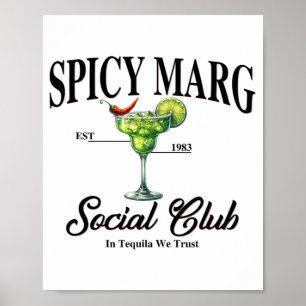 Poster Margarita Épicée Établie en 1983 Club Social à Teq