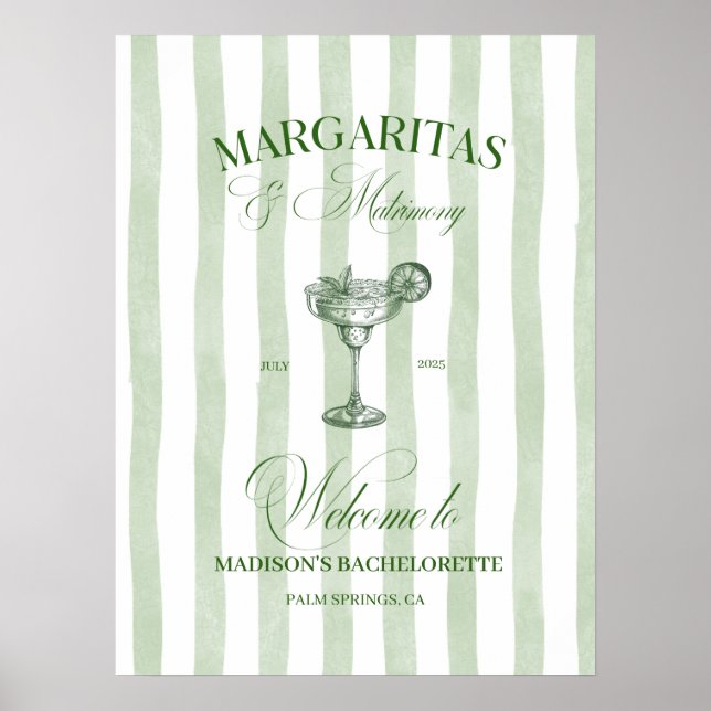 Poster Margaritas et Mariage Rayé Enterrement de Vie de J (Devant)