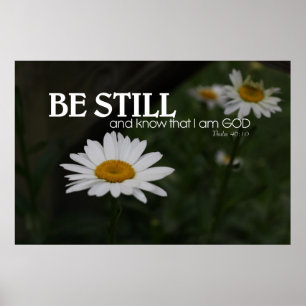 Poster Marguerites blanches avec versets bibliques option