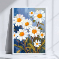 Marguerites blanches fleurs aquarelles peintes