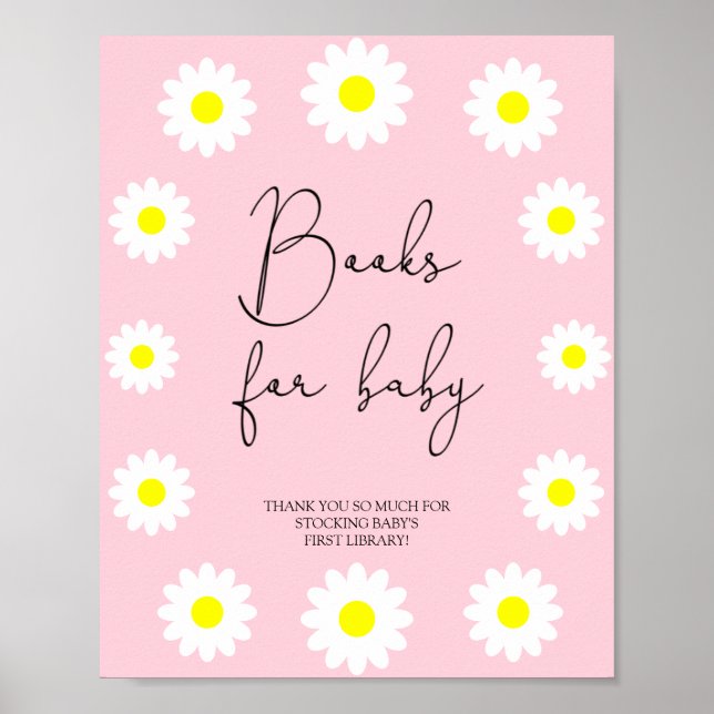 Poster Marguerites fleurs sauvages - livres pour bébé (Devant)
