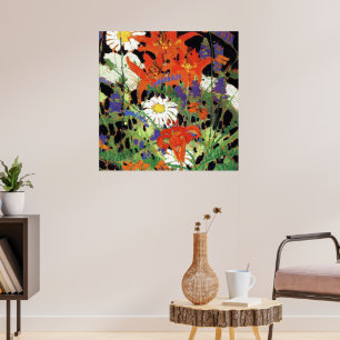 Poster Marguerites, Lys de bois et Vetch