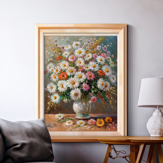 Poster Marguerites Peintes Gouache Colorées (Créateur téléchargé)