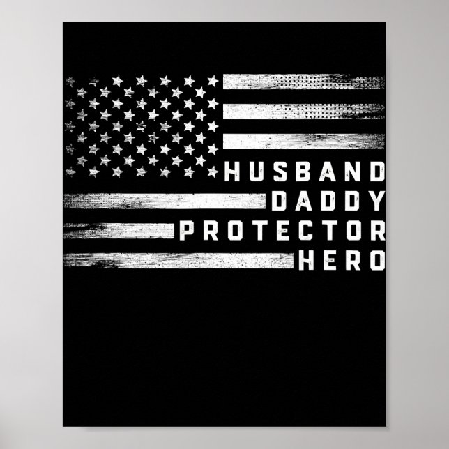 Poster Mari Daddy Protecteur Héros Fête des pères US Drap (Devant)