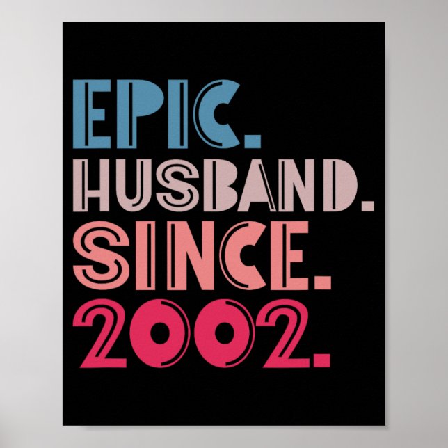 Poster Mari épopé depuis 2002 20e anniversaire de Mariage (Devant)