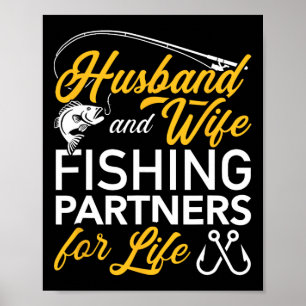 Poster Mari et femme, partenaires de pêche pour la vie