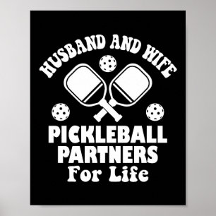 Poster Mari Et Femme Partenaires De Pickleball Pour La Vi