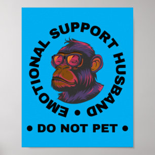 Poster Mari soutien émotionnel Ne caressez pas le singe