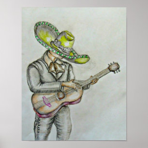 Poster Mariachi avec la guitare