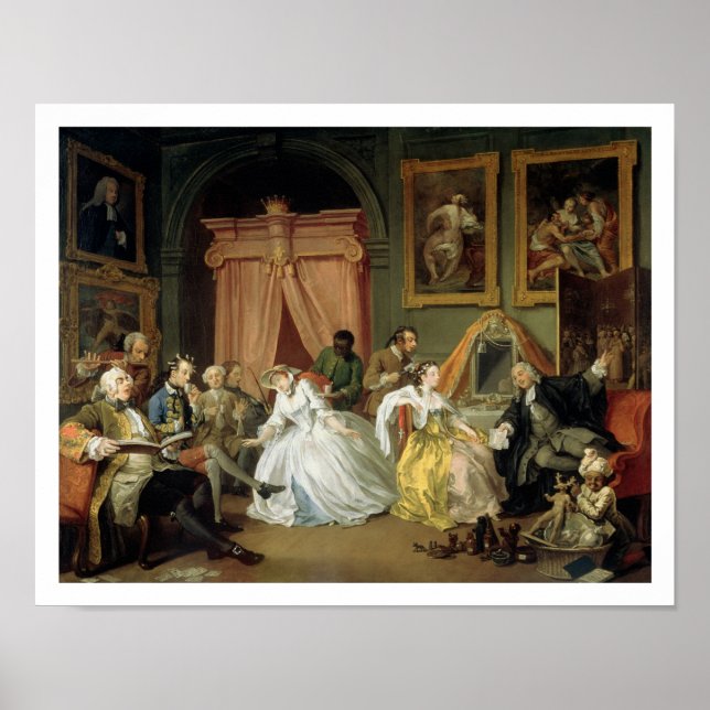 Poster Mariage à la Mode : IV, La Toilette, c.1743 (huile (Devant)