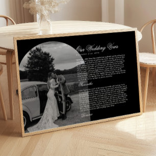 Poster Mariage à l'écriture moderne Noir & Blanc Voute Ph