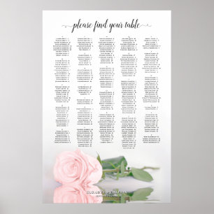 Poster Mariage Alphabétique Rose Vierge