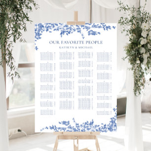 Poster Mariage Alphabétique Vintage bleu