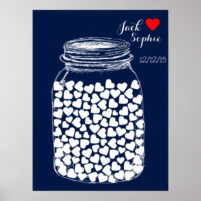 Poster Mariage alternatif livre d'invité mason craie 100 (Devant)