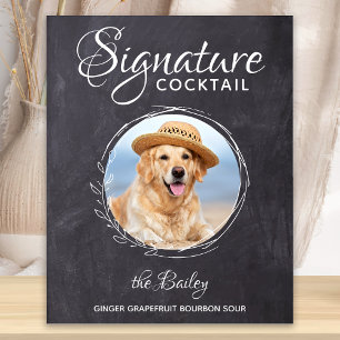 Poster Mariage animal Photo Barre de chien Signature Cock