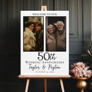 Poster Mariage anniversaire photo collage bienvenue