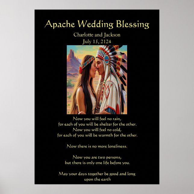 Poster Mariage Apache Bénédiction Cheif embarquez pour un (Devant)