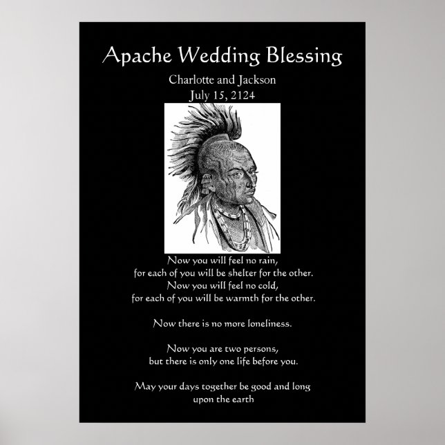 Poster Mariage Apache Bénédiction Ojibwa Cheif (Devant)