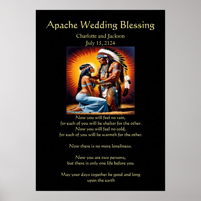 Poster Mariage Apache Bénédiction Ojibwa Cheif (Devant)