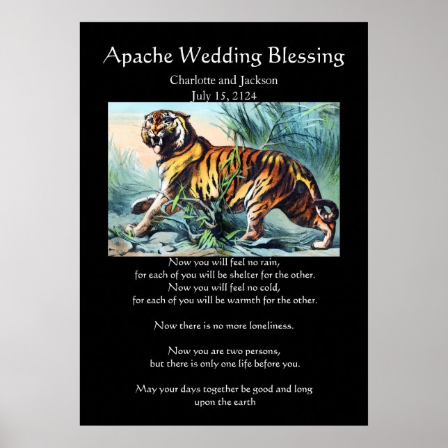 Poster Mariage Apache Bénédiction Saber Tigre Denté (Devant)