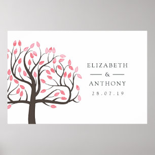 Poster Mariage Arborescence aquarelle