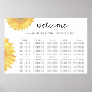 Poster Mariage au tournesol aquarelle