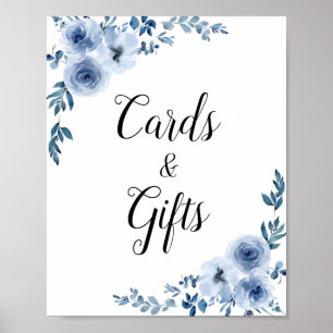 Poster mariage bleu poussiéreux