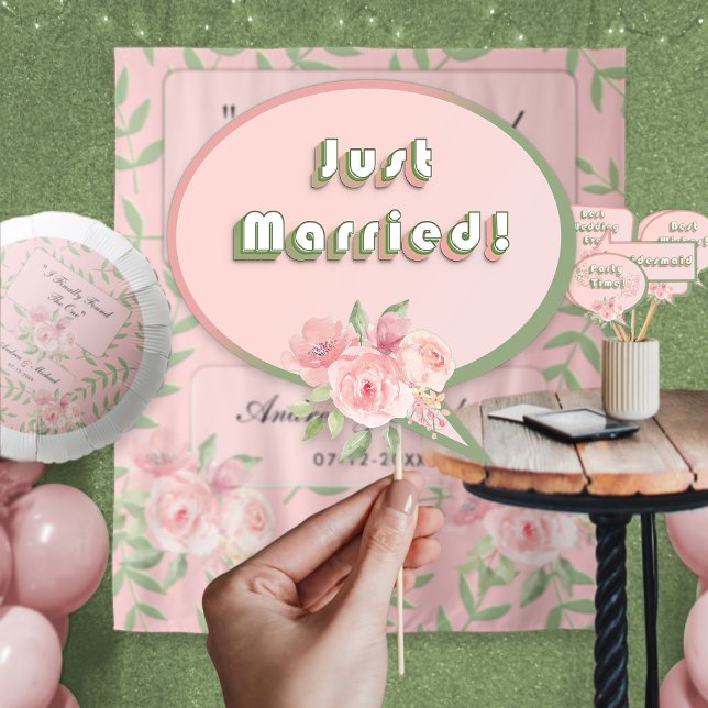 Poster Mariage Blush rose tendance florale Props Booth (This is intended for Digital Instant Download / Printable Purchase. Click the "Choose Your Format".)