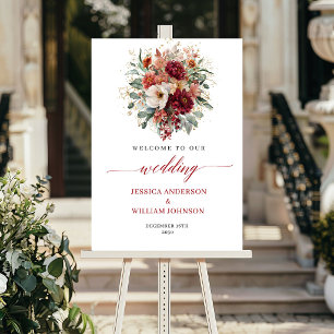 Poster Mariage Bohème Automne Fleurs Verdure Bourgogne