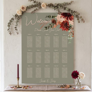 Poster Mariage Bohème Rust & Neutre Floral Automne Vert S