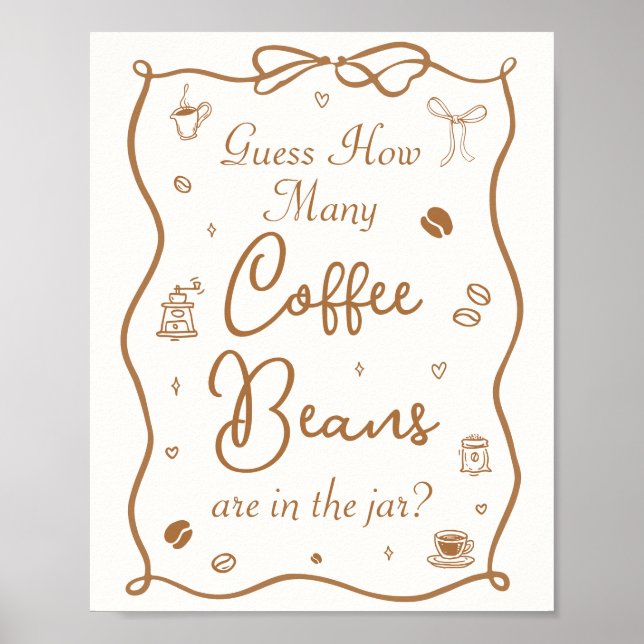 Poster Mariage Café : Combien de grains de café ? (Devant)