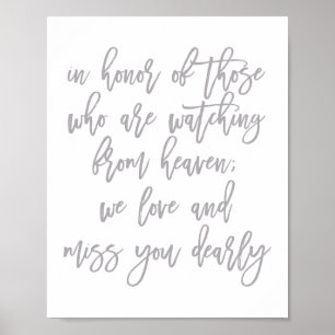 Poster Mariage Chic Lettre Manuscrite En L'absence De Pro