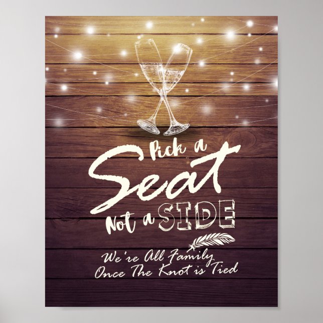 Poster Mariage Choisir Un Siège Pas Un Côté Verres Champa (Devant)