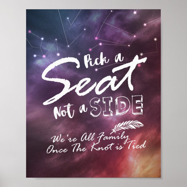 Poster Mariage Choisissez Un Siège Pas Un Côté Étoiles Ga (Devant)