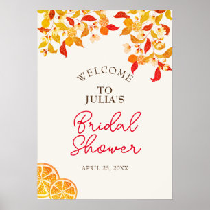 Poster Mariage Citronné Frais Feuillage Citronné