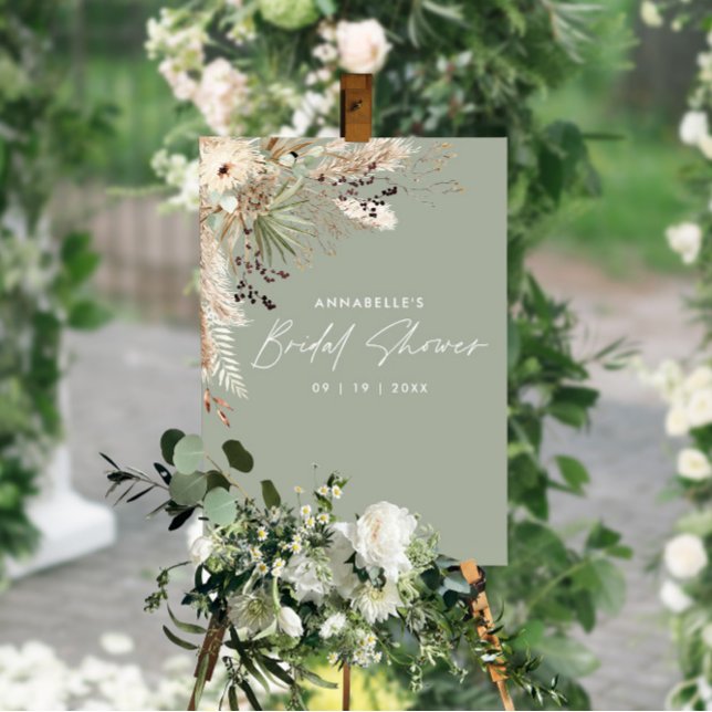 Poster Mariage civil à petit budget herbe de pampas moder (Créateur téléchargé)