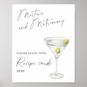 Poster Mariage civil Martini Votre carte de recette ici