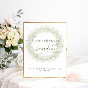 Poster Mariage Classique Combien de Bonbons