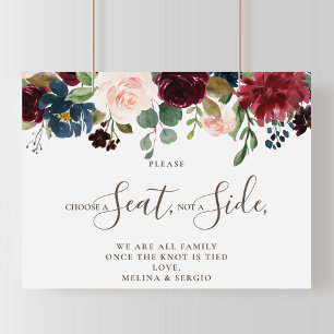 Poster Mariage Classique Élégant Choisissez un Siège et n