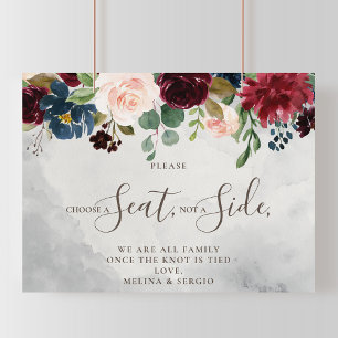 Poster Mariage Classique Élégant Choisissez un Siège et N