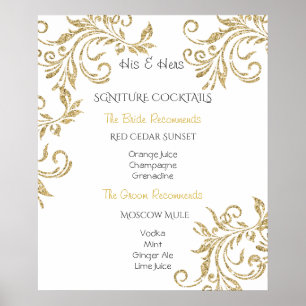 Poster Mariage, Cocktails Signiture, Parties scintillant 