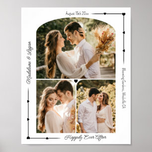 Poster Mariage Couple Photo personnalisée Collage Coeurs