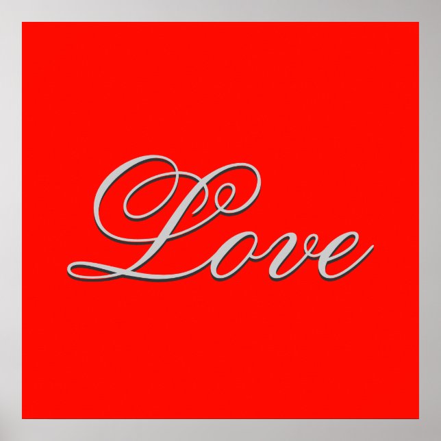 Poster Mariage d'amour rouge sophistiqué (Devant)