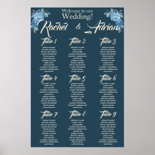 Poster Mariage dans les tons bleu et bleu clair.